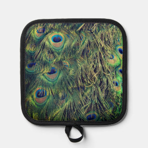 Peacock Feathers Pot Holder