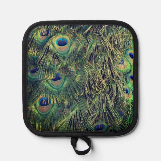 Peacock Feathers Pot Holder (Front)
