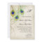 Peacock Feathers Royal Blue Wedding Invitation