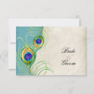 Peacock Feathers RSVP Response Cards