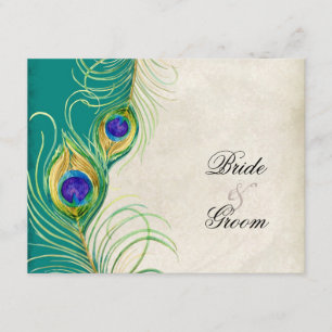 Peacock Feathers RSVP Response Cards
