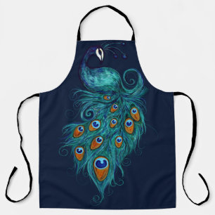 Peacock Feathers Teal Peacocks                     Apron