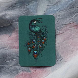 Peacock Feathers Teal Peacocks        Card