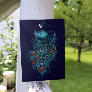 Peacock Feathers Teal Peacocks Card