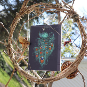 Peacock Feathers Teal Peacocks Card