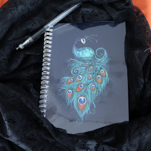 Peacock Feathers Teal Peacocks             Notebook