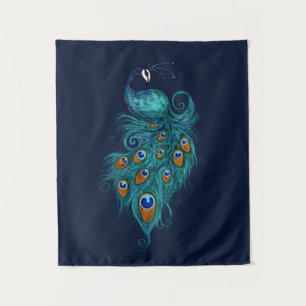 Peacock Feathers Teal Peacocks Tapestry