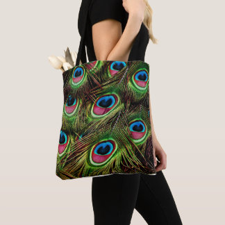 Peacock feathers tote bag