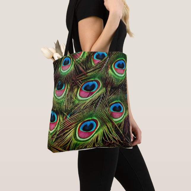 Peacock feathers tote bag (Close Up)