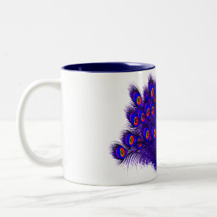 Peacock Feathers Two-Tone Coffee Mug
