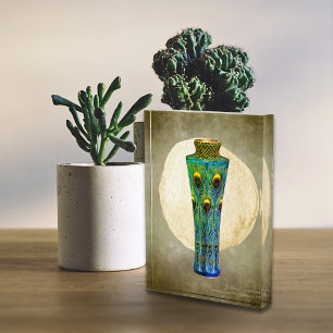 Peacock Feathers Vase Masterpiece From 1900 Photo Block