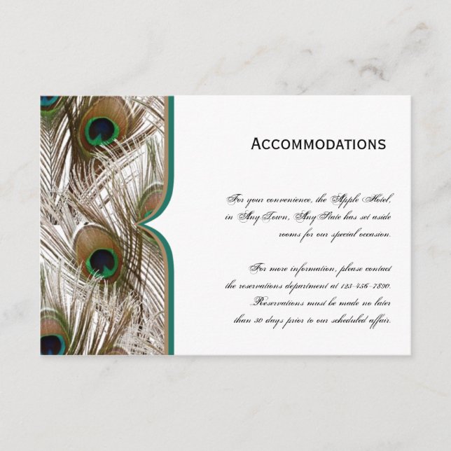 Peacock Feathers with a Double Frame Enclosure Card (Front)