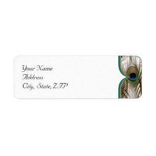 Peacock Feathers with a Double Frame Return Address Label
