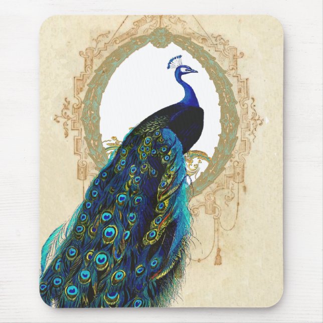 Peacock & Filigree Frame Mouse Pad (Front)