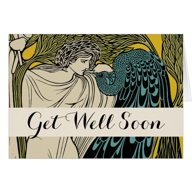 Peacock Fine Art Bird Nouveau (Front Horizontal)