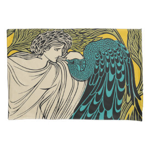 Peacock Fine Art Bird Nouveau Pillowcase