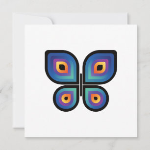 Peacock Flame Butterfly Holiday Card