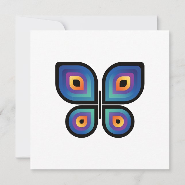 Peacock Flame Butterfly Holiday Card (Front)