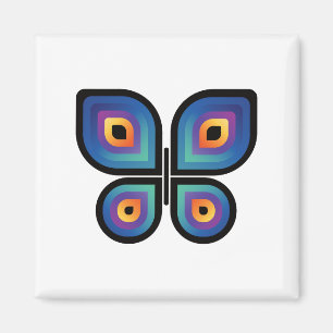 Peacock Flame Butterfly Magnet