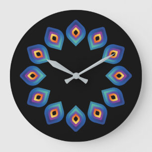 Peacock Flame (Cycle) Large Clock