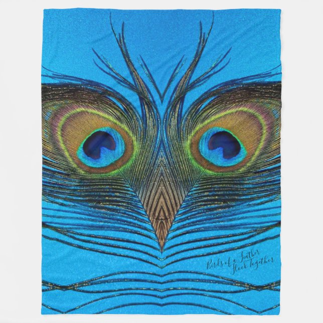 Peacock Fleece Blanket (Front)