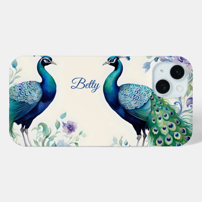 Peacock floral watercolor  Case-Mate iPhone case (Back (Horizontal))