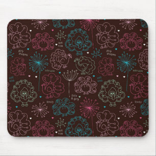 peacock flower india wallpaper vintage mouse pad