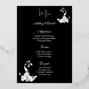 Peacock Foil Wedding Menu Card