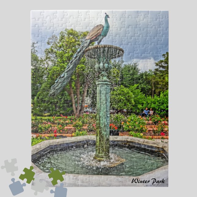 Peacock Fountain & Rose Garden in Winter Park FL  Jigsaw Puzzle (Creator Uploaded)