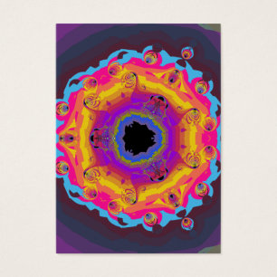 Peacock Fractal Mandala Yellow Pink Purple