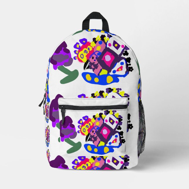 Peacock fun cool  printed backpack (Front)