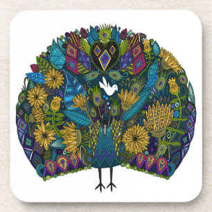 peacock garden coaster