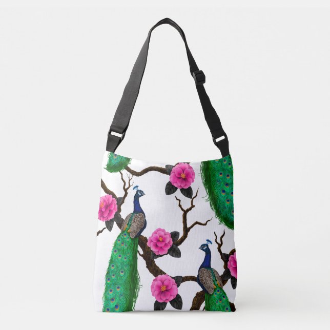 Peacock garden crossbody bag (Front)