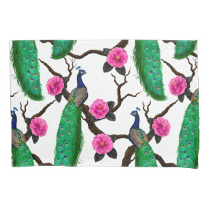 Peacock garden pillowcase