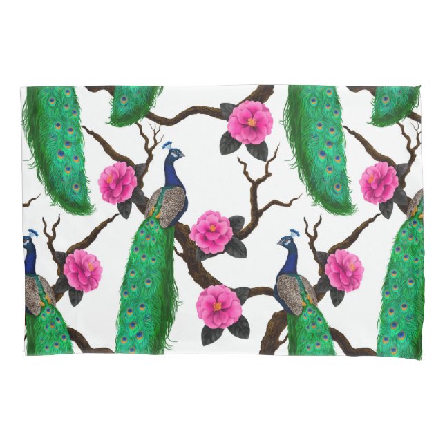 Peacock garden pillowcase (Front)