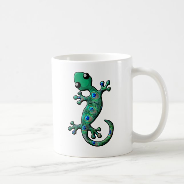 Peacock Gecko Coffee Mug (Right)