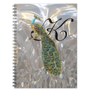 Peacock Glam Monogram Notebook