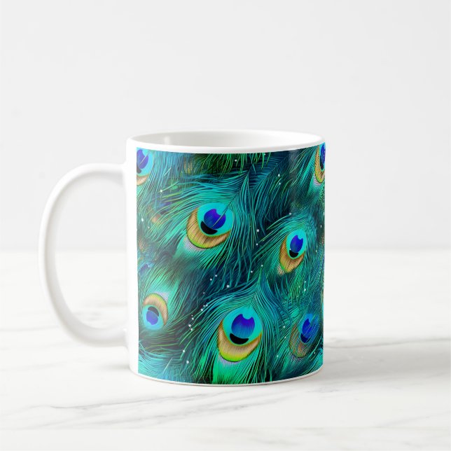 Peacock Glory Coffee Mug (Left)