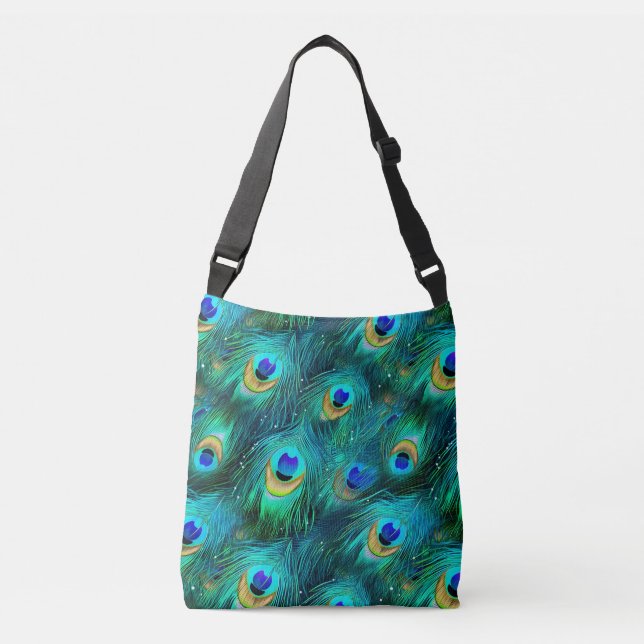 Peacock Glory Crossbody Bag (Front)