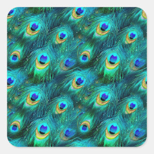 Peacock Glory Square Sticker