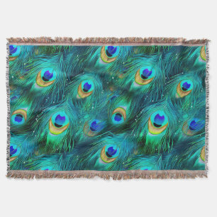 Peacock Glory Throw Blanket
