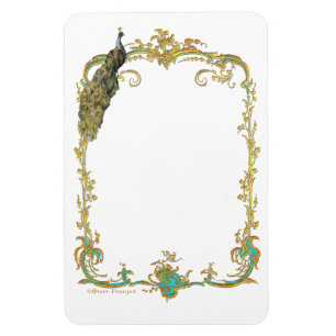 Peacock & Gold Fiigree Frame Magnet
