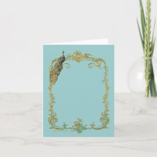 Peacock & Gold Filigree Card