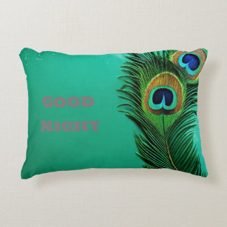 Peacock good night text  decorative cushion