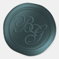 Peacock Green Double Monogram Wax Seal Stickers