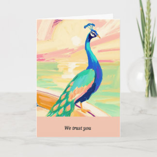 peacock happy birthday card
