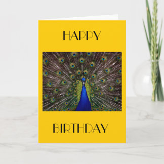 Peacock Happy Birthday card. Card
