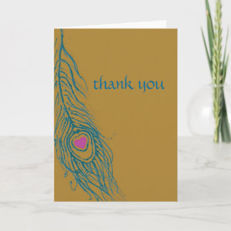 Peacock Heart Thank You Card