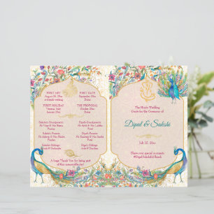 Peacock Hindu wedding details rituals program