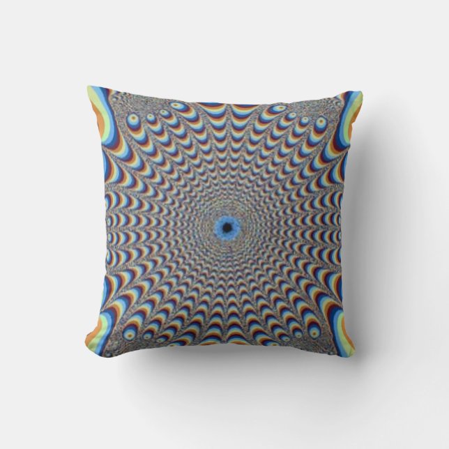 Peacock Illusion Abstract Pillow (Front)